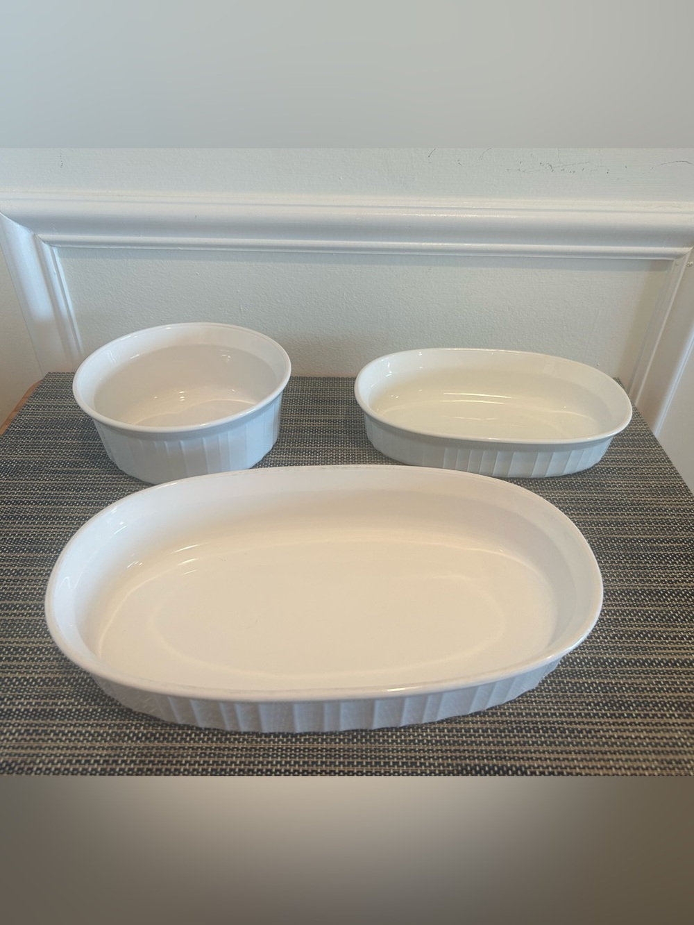 Vintage Corningware French White Baking Dishes- Set of 3